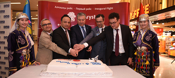 Ankara Esenboğa Havalimanı, FlyArystan'ın ilk Astana uçuşunu karşıladı
